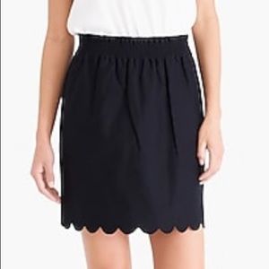 J Crew Scalloped Sidewalk Skirt Black Size 14 NWT